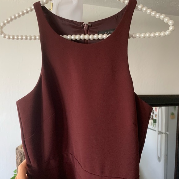 J. Crew Cutaway Crepe Dress in Burgundy - Picture 5 of 7